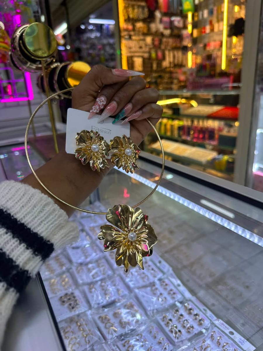 Set earrings bangle , chain