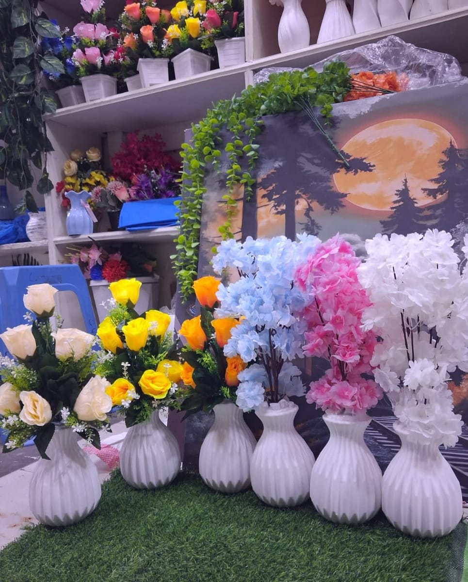 Artificial flower with a vase